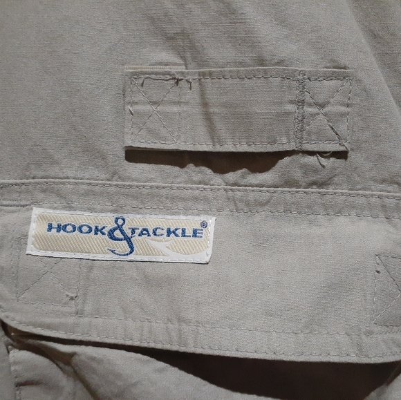 Hook & Tackle Men's Gulf Stream Fishing Shirt Short Sleeve Button Front Small - Picture 7 of 13